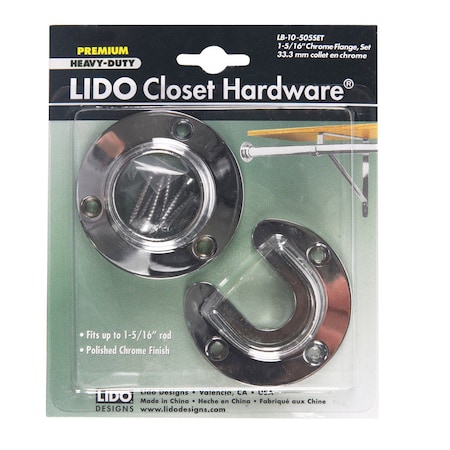 Lido Lido 1-1/4 in. L X 1-5/16 in. D Polished Chrome Steel Closet Flange Set LB-10-505SET